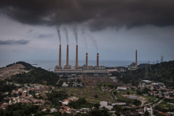 View of Suralaya coal power plant in Banten Province, Indonesia.