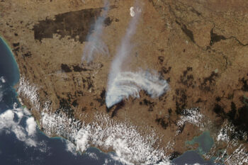 Banner image of the recent bushfires in Victoria, courtesy of NASA Earth Observatory.