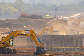 Construction on the Airport of the Pacific. Photo courtesy of Casa Presidencial/X.