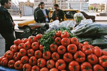 Vegetables in plactic bags in Bangladesh.