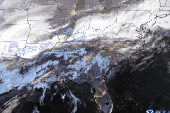 Banner image of severe thunderstorms over the central and southern U.S. via NOAA Satellites.