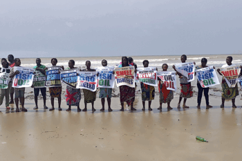 Corporations have devastated the livelihoods of fishing communities like Odimodi, by spilling crude oil, discharging toxic effluents, and gas flaring. Image via the Coalition for Human Rights in Development.