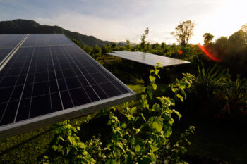 Solar panels in Bali, Indonesia.