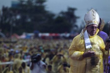 Banner image of Pope Francis at Tacloban airport, courtesy of Benhur Arcayan/Malacanang Photo Bureau (Public domain).