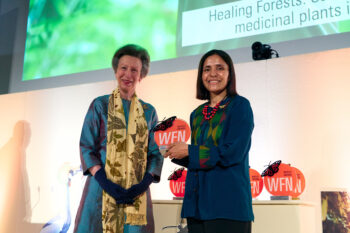Banner Image: Reshu Bashyal receives the Whitley Award from Princess Anne, patron of the Whitley Fund for Nature in London. Image courtesy WFN.