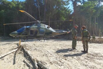 IBAMA raid to fight illegal mining in the Yanomami Indigenous Land in Roraima in December 2023. Image courtesy of IBAMA.