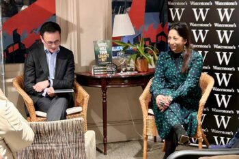 Author Sangeeta Waldron at a book launch event. Image courtesy of Sangeeta Waldron.