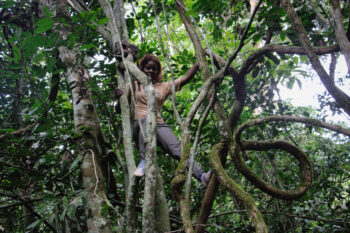 Marlyse in Lobéké National Park, south-east Cameroon. Image by Yannick Kenné for Mongabay.