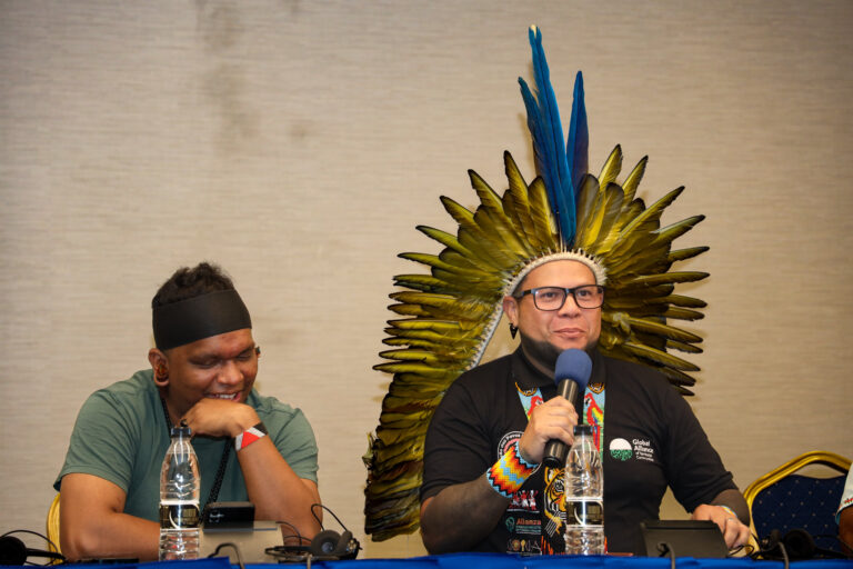 Indigenous leaders at the first congress in Brazzaville. Image by Tukuma Pataxo.