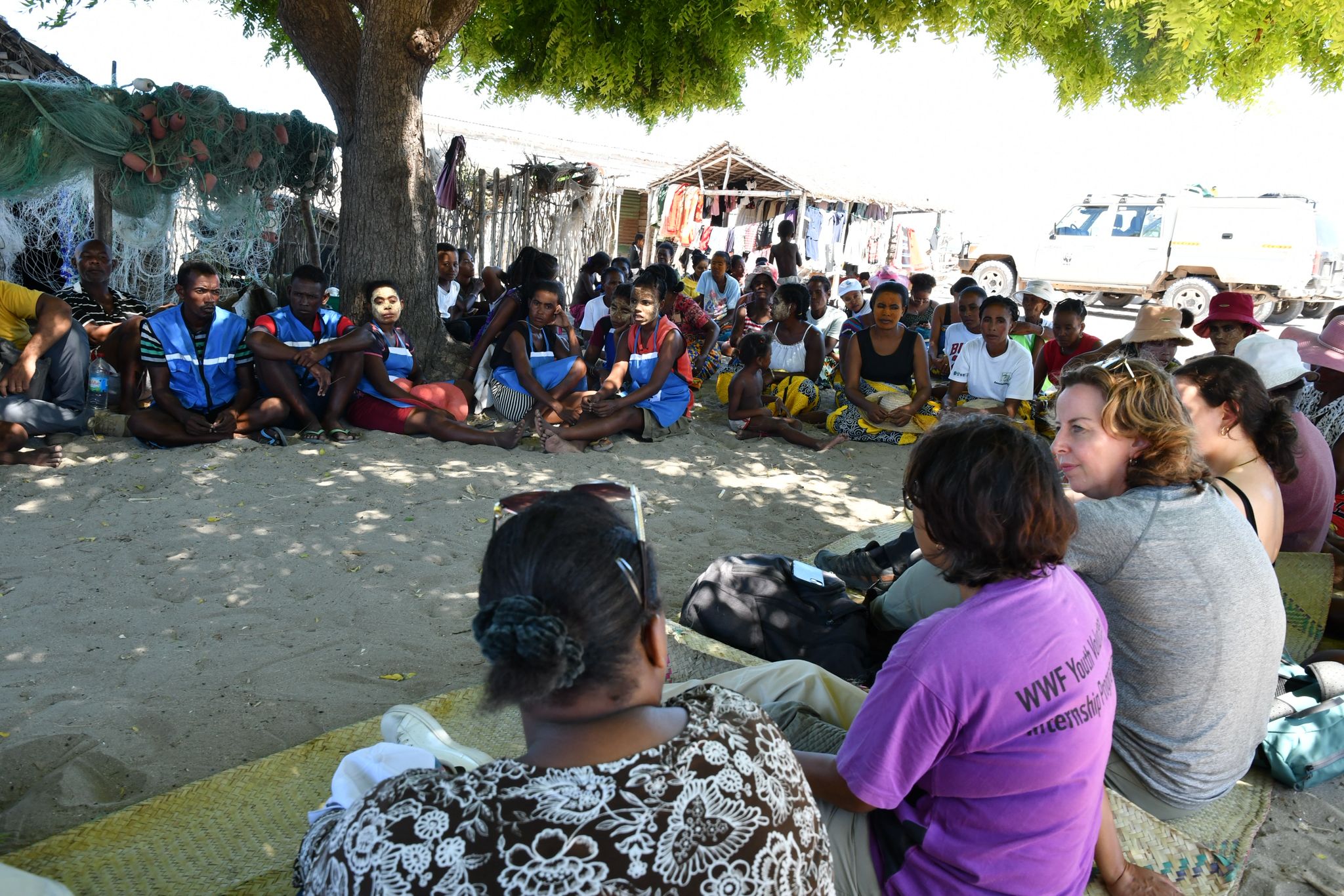Kirsten Schuijt, Director General of WWF International, during a field visit to local communities in Madagascar. Photo courtesy of WWF.