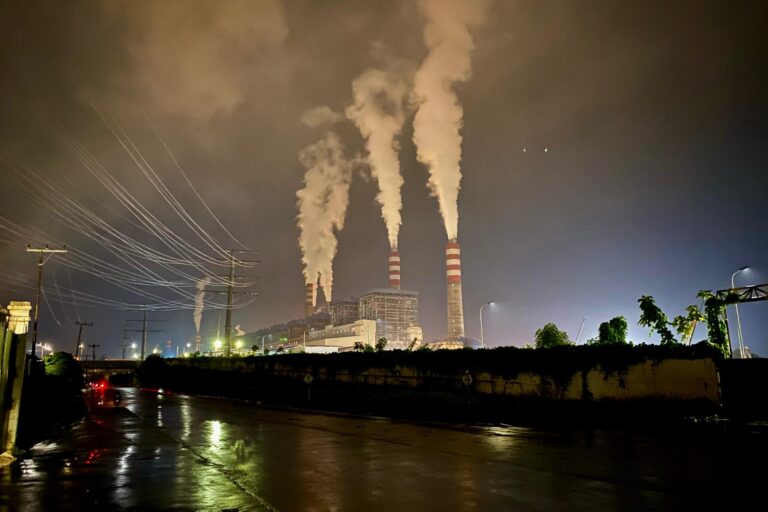 Coal power plant operating at night in the nickel industrial area in Halmahera. Photo: Rabul Sawal/Mongabay Indonesia