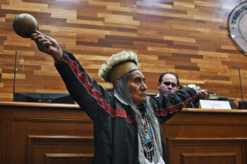 A member of the U’wa Indigenous group in the Inter-American Court of Human Rights.