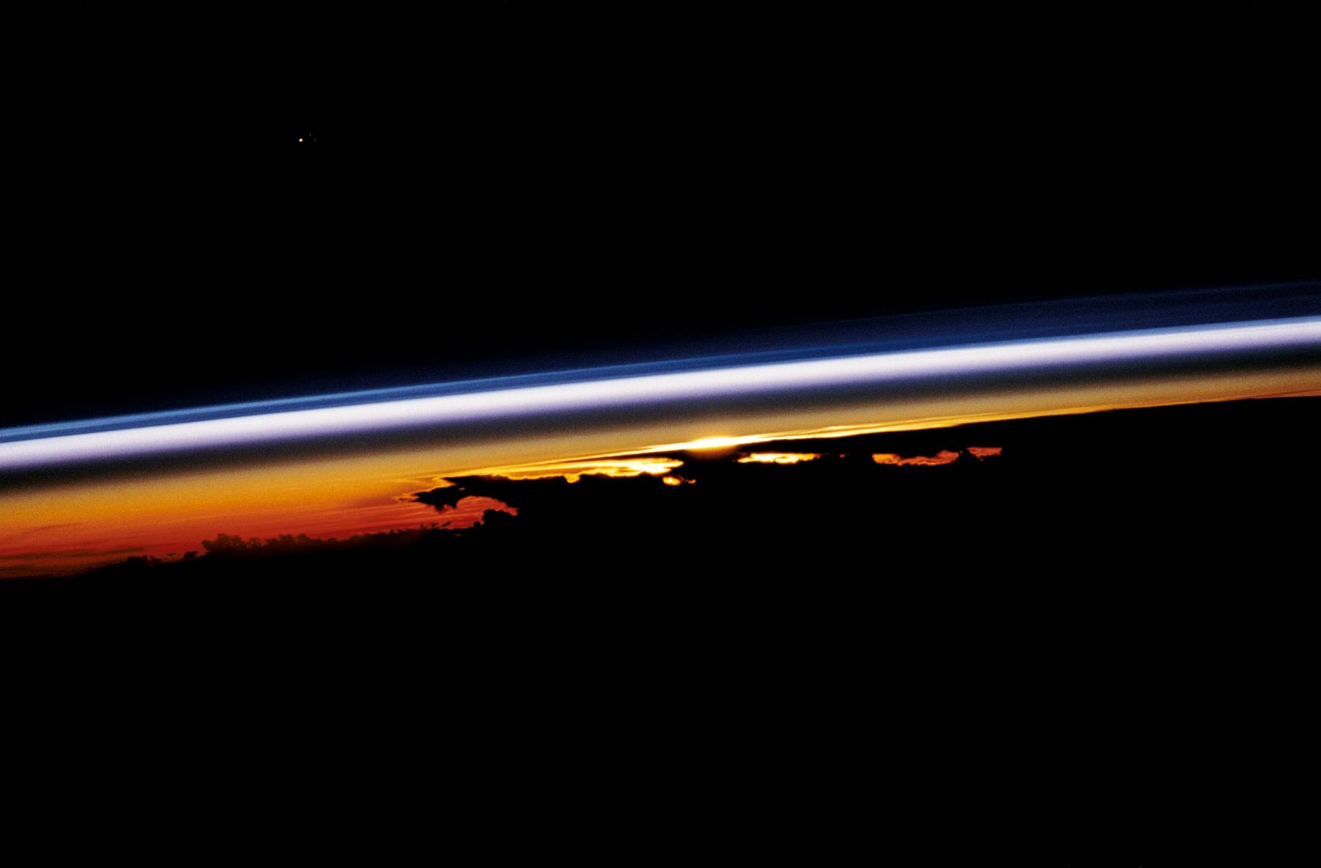 Sunrise over the Pacific Ocean as captured by the International Space Station.