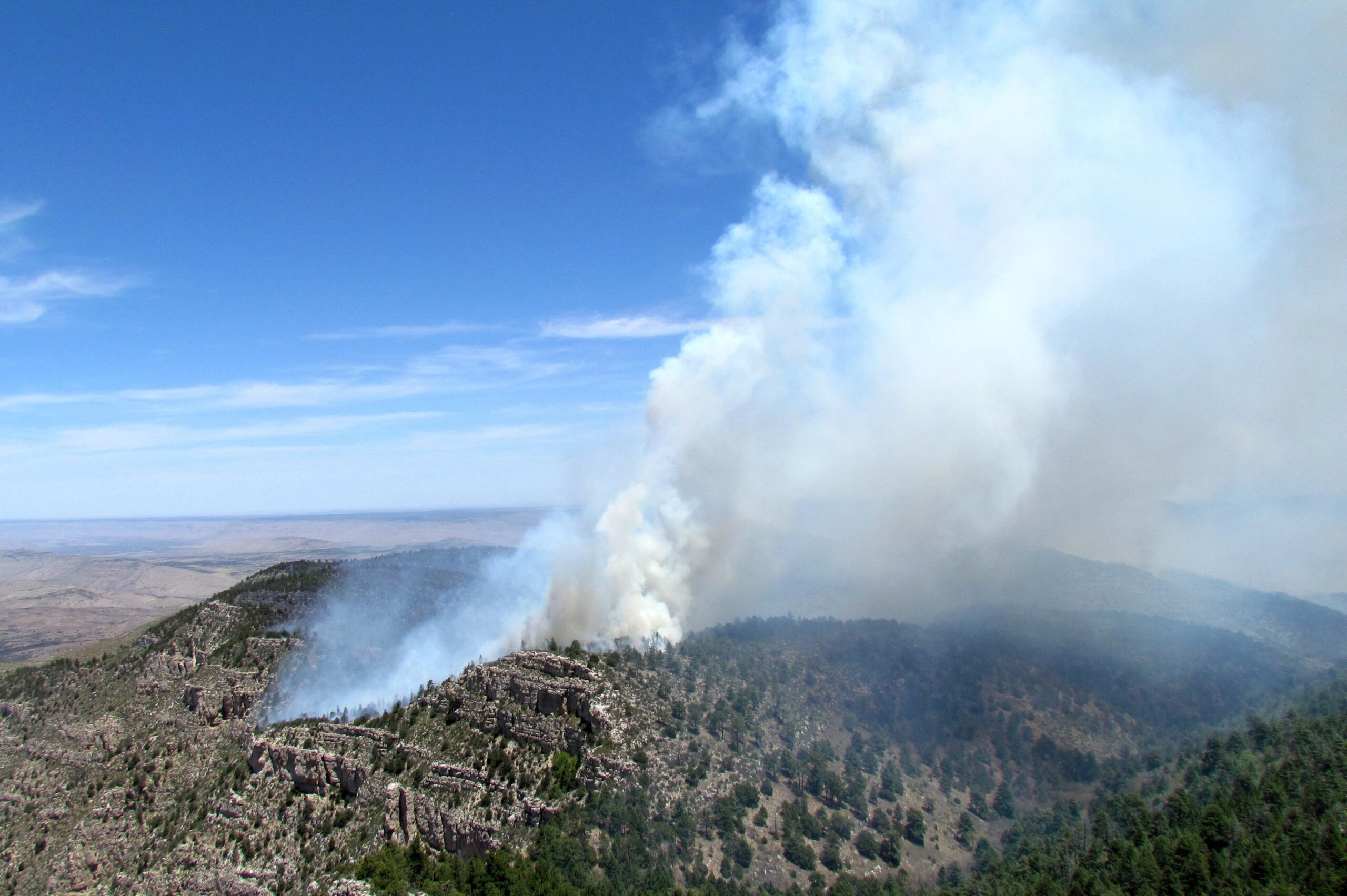 Smoke from a fire in a national park