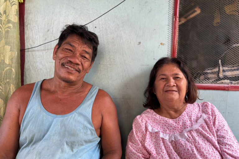 Joseph Vargas and Wilma Abanil in their home