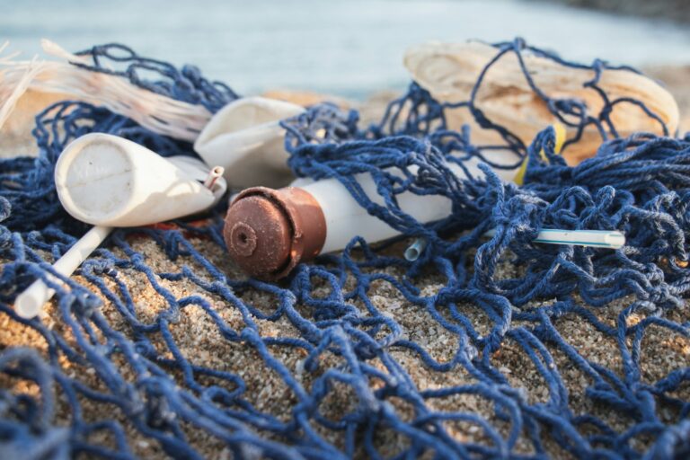 Plastic washed up on a beach in Barcelona.
