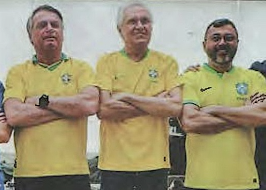 Brazil’s new licensing accord is a gateway to forest destruction via the BR-319 highway (commentary) 6 Figure 5. Amazonas Governor Wilson Lima, right, with former Brazilian president Jair Bolsonaro, left, and Goiás Governnor Ronaldo Caiado, a “ruralist” leader. Image courtesy of Tavares, 2025.