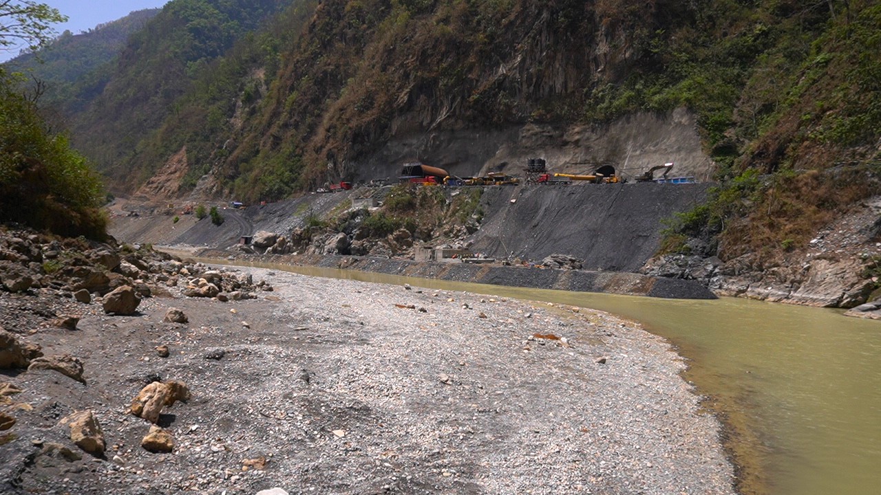 Water discharge point from Tanahun Hydro's power generation. Image by Sanjog Laapaa Magar, INWOLAG.