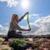 Scientist Anneliese Hodge collecting seaweed.