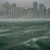 Banner image of waves near Hong Kong’s Victoria Harbour following Typhoon Wipha, July 20, 2025. Image by AP Photo/Vernon Yuen.