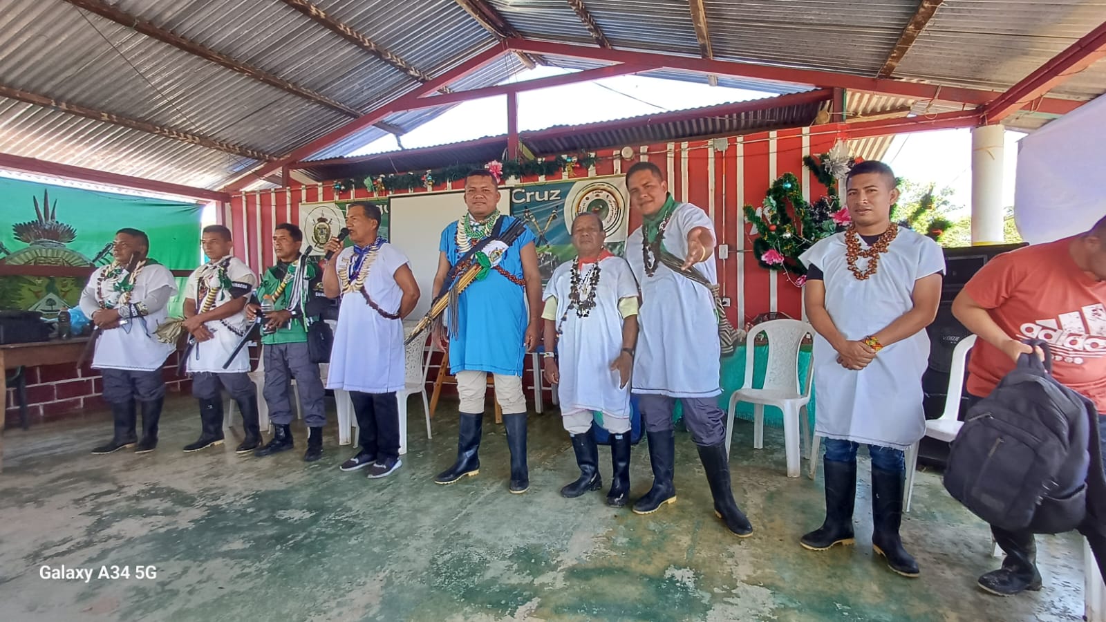 Siona traditional leaders share knowledge at a gathering that honors the traditions, ancestral wisdom and spiritual stewardship of their land. Image courtesy of the Siona Indigenous community.