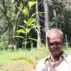 Joseph Lijodi, a tree nursery owner, with one of his Prunus african seedlings.