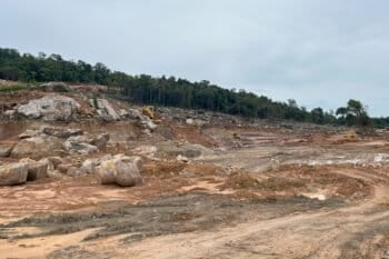Irrigation Dam 2 is just the latest in a string of dams being built atop protected forests within the Cardamom Mountains. Image supplied by source.