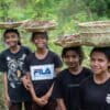 The cheerful faces of Wulandoni 4 Public Middle School students after harvesting sorghum in the school garden in Tapobali village.