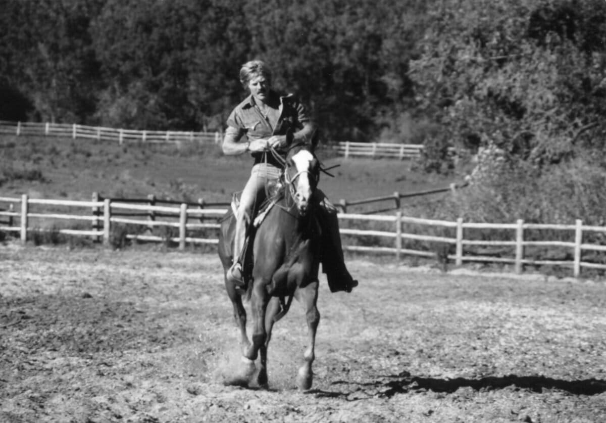 Redford at Sundance Ranch, 1975. Courtesy of Robert Redford.. Via Orion
