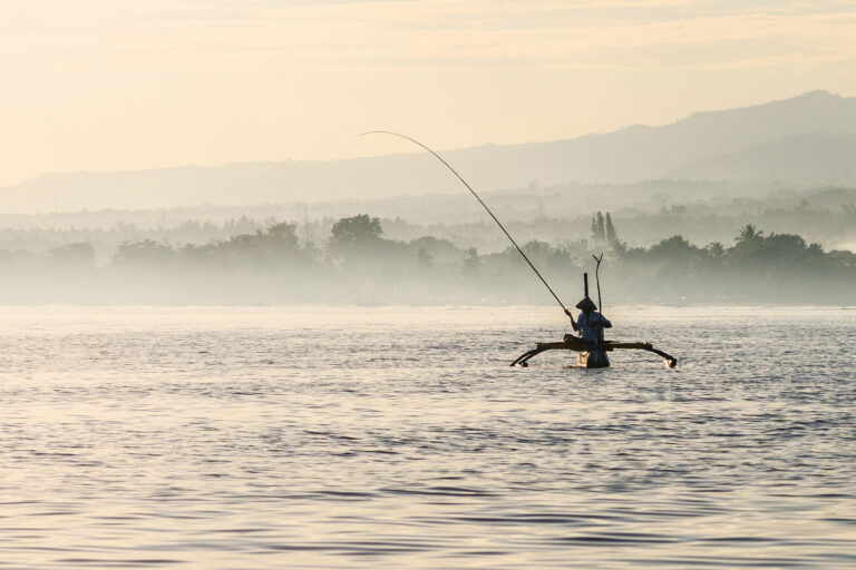 A traditional fisher in Bali, 2013.