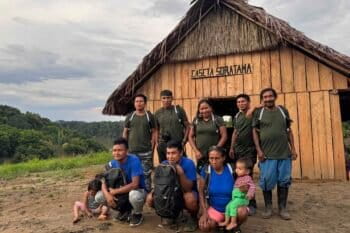 Indigenous organizations from the Amazon basin — representing more than 511 peoples — met in Brasilia on June 2 to discuss solutions they are implementing in their territories to address the global climate crisis. Image courtesy of Passu Creativa.