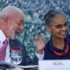 President Luiz Inácio Lula da Silva and Environment Minister Marina Silva attend the launch of a program to reduce deforestation and forest fires in the Amazon, in April 2024.