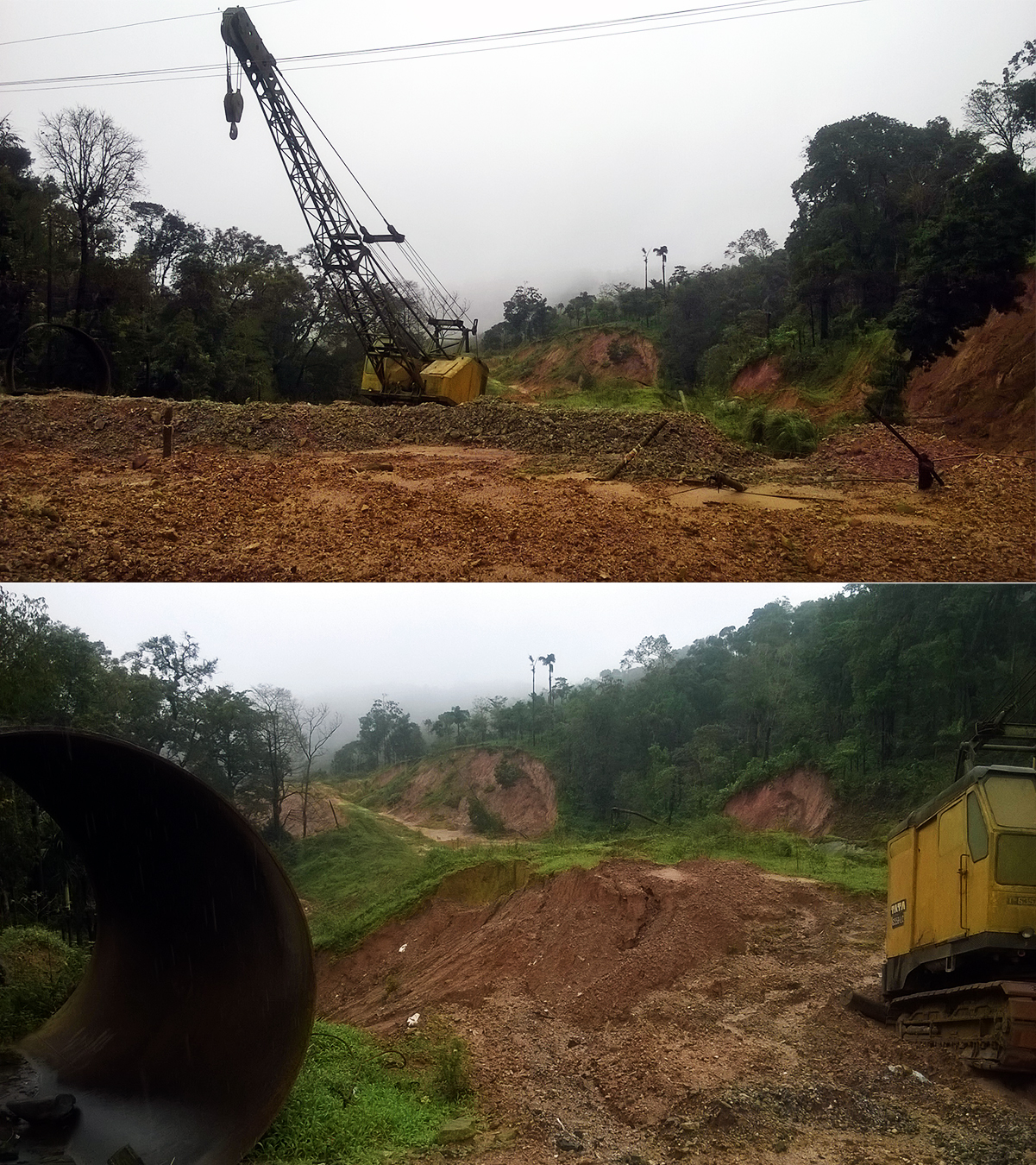 Construction in the heart of the Western Ghats for the diversion project, which promises to provide drinking water to 7.5 million people in Karnataka's dry districts.