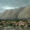 A giant dust storm approaches the metro area of Phoenix, Arizona, Aug. 25, 2025.
