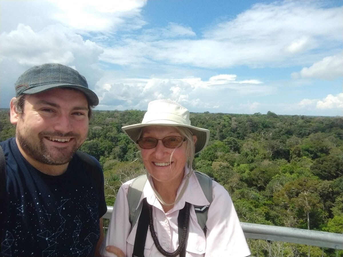 Willie and Mongabay contributor Sue Branford in Manaus, Brazil