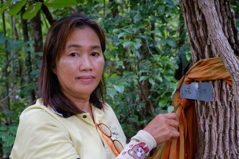 Rachaprapa Kamphud leads the Ban Pong community forest and fire management group. Image by Carolyn Cowan/Mongabay.