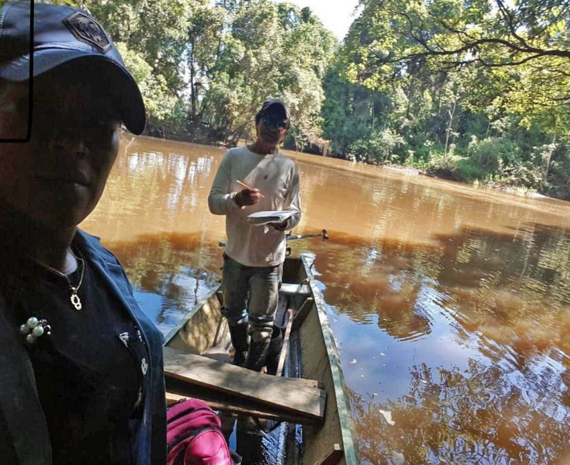Members of the Manacaro community travel 12 kilometers (7.5 miles) to record threats to their territory.