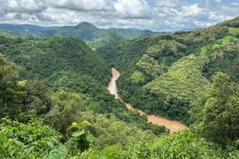 Flowing from Myanmar into Thailand, the Kok River carries toxic runoff from rare earth mines into Chiang Mai province. Image supplied by Brian Eyler.