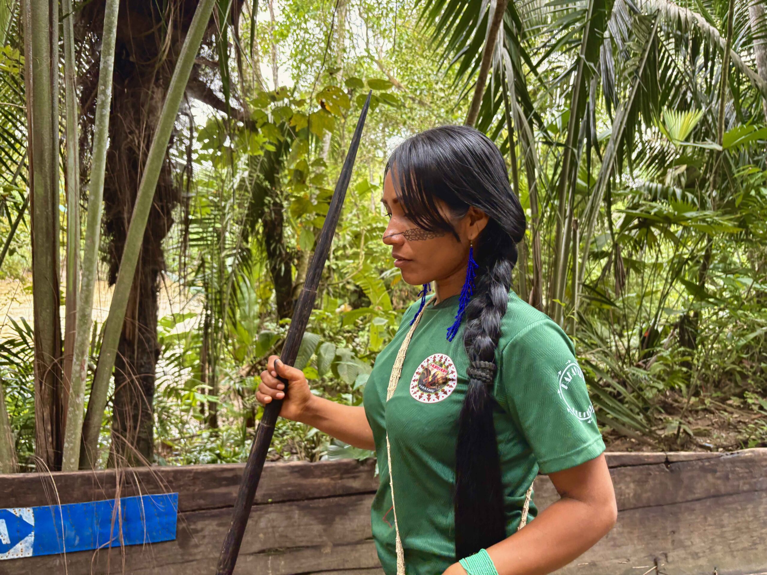 Gracia Malaover commands a force of 45 women warriors as captain of Pakayaku's female Indigenous guard. Image by Brandi Morin.