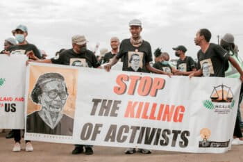Mfolozi Community Environmental Justice Organisation leader Fikile Ntshangase was killed in 2020. Image courtesy of Lunga Bhengu/groundWork.