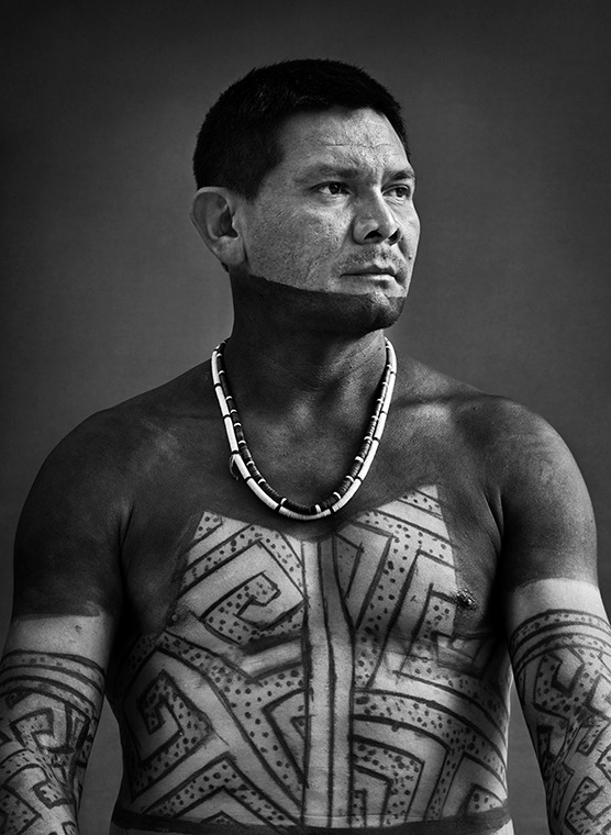 Portrait of prominent Indigenous leader, Beto Marubo, by renowned Brazilian photographer Sebastião Salgado.