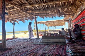 Abu Nessma at the café by the sea.