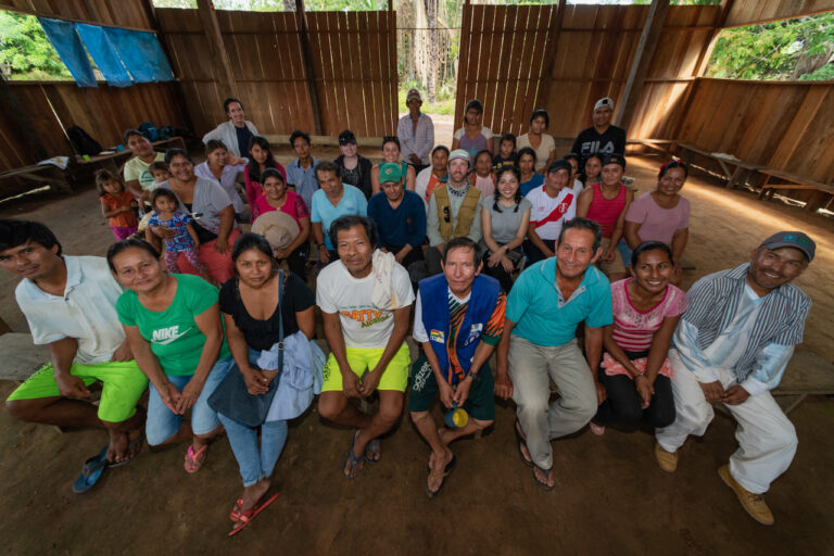 Amazon Conservation Team ACEAA and Amazon Conservation with the Tacana II community of Puerto Pérez. Photo by Pedro Laguna/Conservación Amazónica ACEAA.