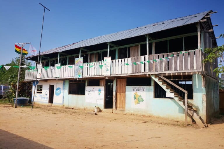 The Puerto Perez Tacana II community, located in the north of La Paz, Bolivia, in the municipality of Ixiamas and in the Madre de Dios River basin. Photo by Yashir Salvatierra/Conservación Amazónica ACEAA.