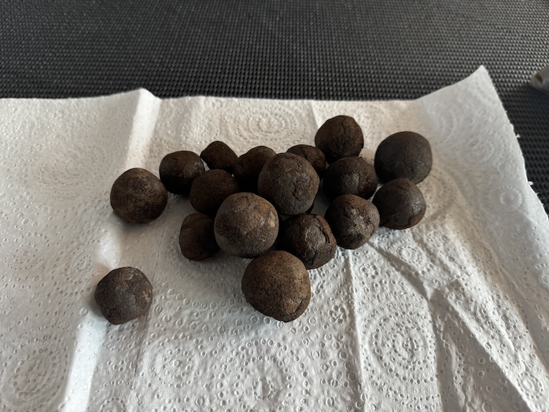 Polymetallic nodules from the Cook Islands EEZ.