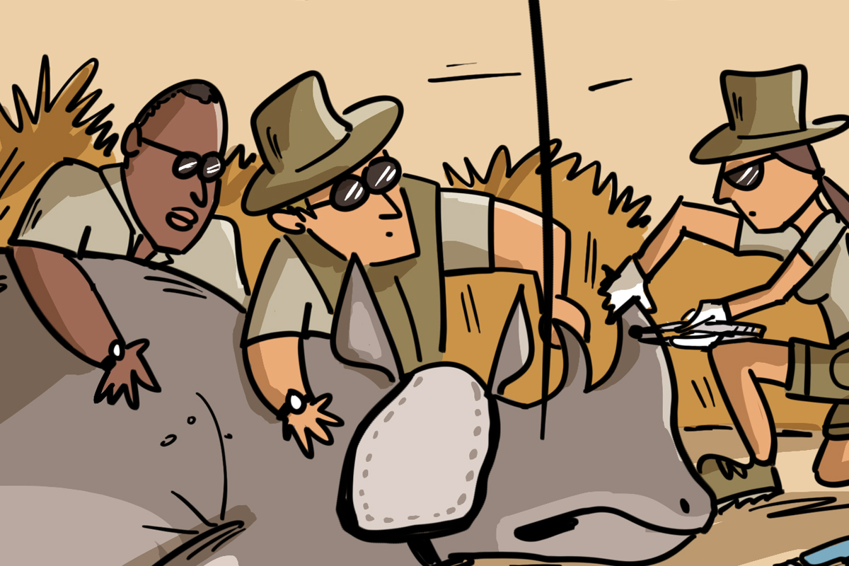 Radioactive rhinos (cartoon)