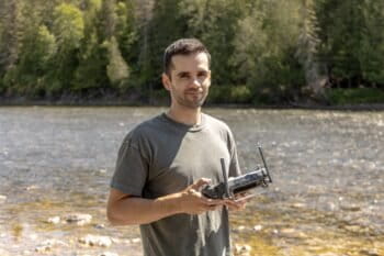 Samuel Bourgault, leader of the project part of the drone program at the MWIFMA. Image by Boris R. Thebia.