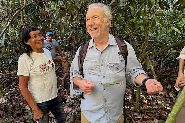 Mark Plotkin with Trio Indigenous community members along the Suriname/Brazil border. Image courtesy of Mark J. Plotkin.