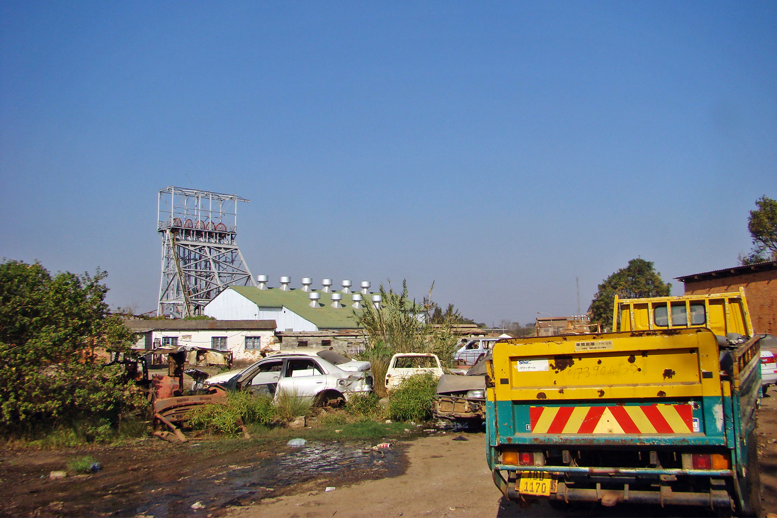 Abandoned mine infrastructure in Kabwe, Zambia. 