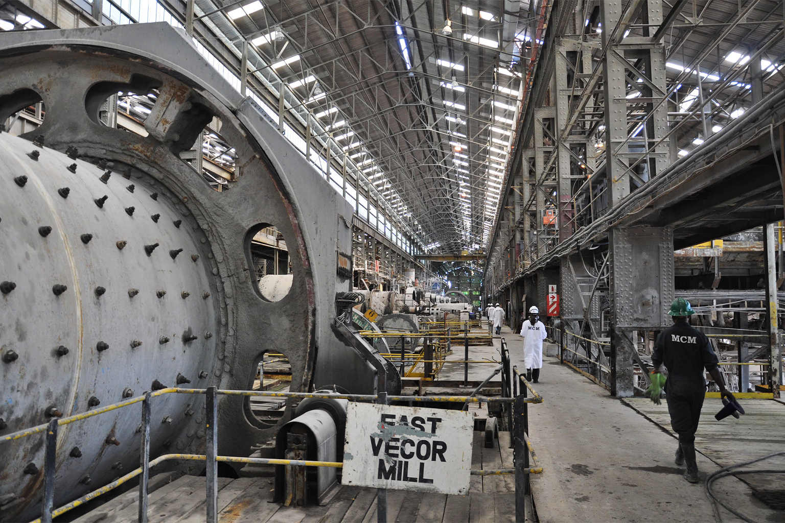 Milling hall at the Mopani mine, Zambia, in 2011.